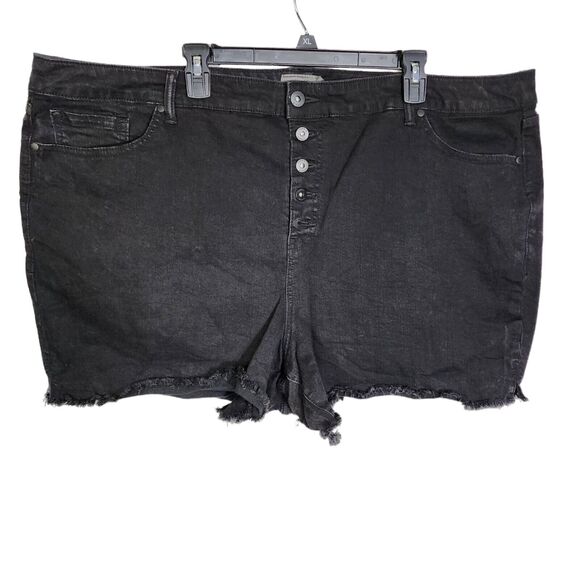 Torrid Womens Shorts Size 28 Black Button Fly 5 Inch Vintage Stretch High-Rise - Picture 1 of 9